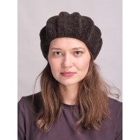 б117-а143 // Головной убор меховой женский, цвет -шоколадный, (овчина/астраган)