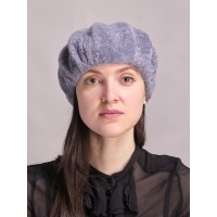 б117-а60 // Головной убор меховой женский, цвет -васильковый, (овчина/астраган)