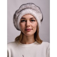 б150-19 // Головной убор меховой женский, цвет -блэк  кросс (крестовка)