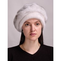 б150-93 // Головной убор меховой женский, цвет -сапфир кросс (сапфировая крестовка)