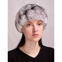 б46б-19 // Головной убор меховой женский, цвет -блэк  кросс (крестовка)