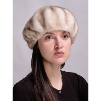 б46б-78 // Головной убор меховой женский, цвет -перламутр (под волка)