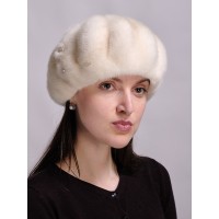 б46б-91 // Головной убор меховой женский, цвет -жемчуг