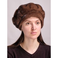 б61-4 // Головной убор меховой женский, цвет -браун (орех)
