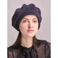б75-а28 // Головной убор меховой женский, цвет -тёмно-синий, (овчина/астраган)