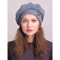 б75-а60 // Головной убор меховой женский, цвет -васильковый, (овчина/астраган)