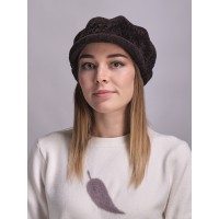 е29-а143 // Головной убор меховой женский, цвет -шоколадный, (овчина/астраган)