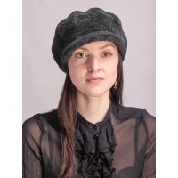 е29-а17 // Головной убор меховой женский, цвет -тёмно-зелёный, (овчина/астраган)
