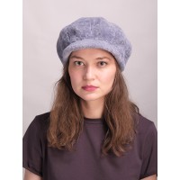 е29-а60 // Головной убор меховой женский, цвет -васильковый, (овчина/астраган)
