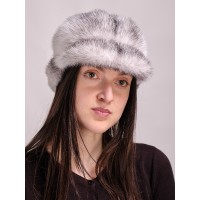 л21ср-19 // Головной убор меховой женский, цвет -блэк  кросс (крестовка)