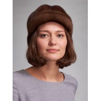 л21ср-4 // Головной убор меховой женский, цвет -браун (орех)