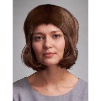м100-87х // Головной убор меховой женский, цвет -обесцвеченный  браун