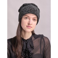 м123-а17 // Головной убор меховой женский, цвет -тёмно-зелёный, (овчина/астраган)