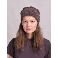 м123-а2 // Головной убор меховой женский, цвет -коричневый, (овчина/астраган)