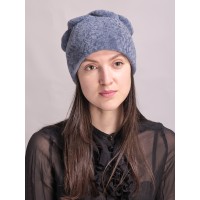 м123-а60 // Головной убор меховой женский, цвет -васильковый, (овчина/астраган)
