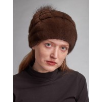 м131п-4 // Головной убор меховой женский, цвет -браун (орех)