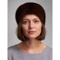 м146-4 // Головной убор меховой женский, цвет -браун (орех)