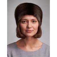 м146-5х-87 // Головной убор меховой женский, цвет -обесцвеченный  махогон