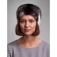 м146-92 // Головной убор меховой женский, цвет -блэк кросс (чёрная крестовка)