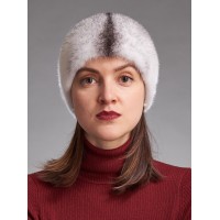 м147-19 // Головной убор меховой женский, цвет -блэк  кросс (крестовка)