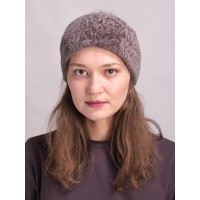м147-а24 // Головной убор меховой женский, цвет -серо-коричневый, (овчина/астраган)
