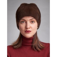м156-4 // Головной убор меховой женский, цвет -браун (орех)