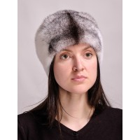 м158-19 // Головной убор меховой женский, цвет -блэк  кросс (крестовка)