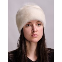 м158-91 // Головной убор меховой женский, цвет -жемчуг