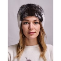 м158-92 // Головной убор меховой женский, цвет -блэк кросс (чёрная крестовка)