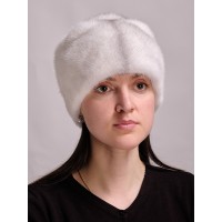 м158-93 // Головной убор меховой женский, цвет -сапфир кросс (сапфировая крестовка)