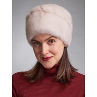 м159-91 // Головной убор меховой женский, цвет -жемчуг