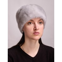 м161-194 // Головной убор меховой женский, цвет -сапфировый стар-даст (мрамор)
