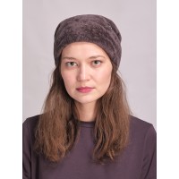 м161-а2 // Головной убор меховой женский, цвет -коричневый, (овчина/астраган)