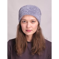 м161-а60 // Головной убор меховой женский, цвет -васильковый, (овчина/астраган)