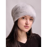 м164р-194 // Головной убор меховой женский, цвет -сапфировый стар-даст (мрамор)