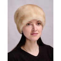 м164р-84 // Головной убор меховой женский, цвет -соломенный