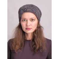 м164р-а25 // Головной убор меховой женский, цвет -тёмно-серый, (овчина/астраган)