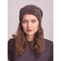 м164р-а2 // Головной убор меховой женский, цвет -коричневый, (овчина/астраган)