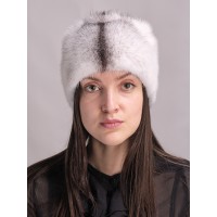 м167-19 // Головной убор меховой женский, цвет -блэк  кросс (крестовка)