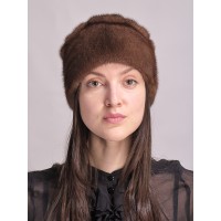 м167-4 // Головной убор меховой женский, цвет -браун (орех)