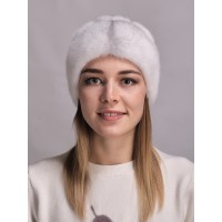 м167-93 // Головной убор меховой женский, цвет -сапфир кросс (сапфировая крестовка)