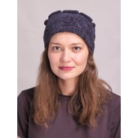 м167-а90 // Головной убор меховой женский, цвет -виолет, (овчина/астраган)