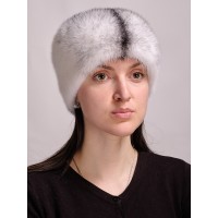 м168-19 // Головной убор меховой женский, цвет -блэк  кросс (крестовка)