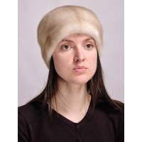 м168-78 // Головной убор меховой женский, цвет -перламутр (под волка)