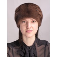 м169-4 // Головной убор меховой женский, цвет -браун (орех)