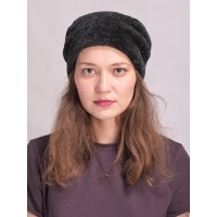 м169-а17 // Головной убор меховой женский, цвет -тёмно-зелёный, (овчина/астраган)
